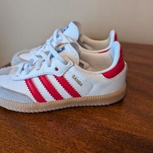 Adidas Samba Kids Shoes - White and Red
